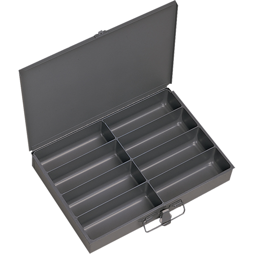 Boîtes &agrave; fond courb&eacute;, Acier, 8 compartiments, 13-3/8" la x 9-1/4" p, 2" h, Gris Nuna Depot Inc.