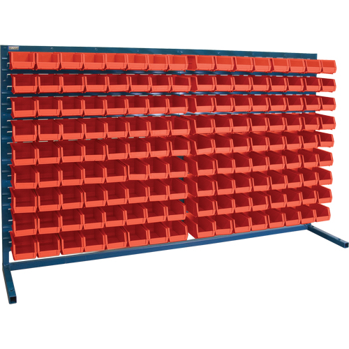 Louvered Rack with Bins, 144 Bins, 72" W x 15" D x 40" H Nuna Depot Inc.