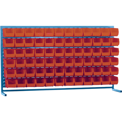 Louvered Rack with Bins, 72 Bins, 72" W x 15" D x 40" H Nuna Depot Inc.