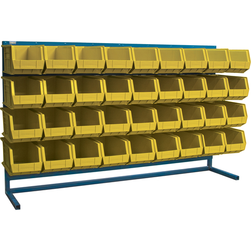 Louvered Rack with Bins, 36 Bins, 72" W x 15" D x 40" H Nuna Depot Inc.