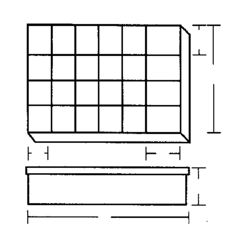 Compartment Case, Plastic, 24 Slots, 18-1/2" W x 13" D x 3" H, Grey Nuna Depot Inc.