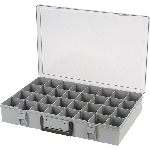 Compartment Case, Plastic, 32 Slots, 18-1/2" W x 13" D x 3" H, Grey Nuna Depot Inc.
