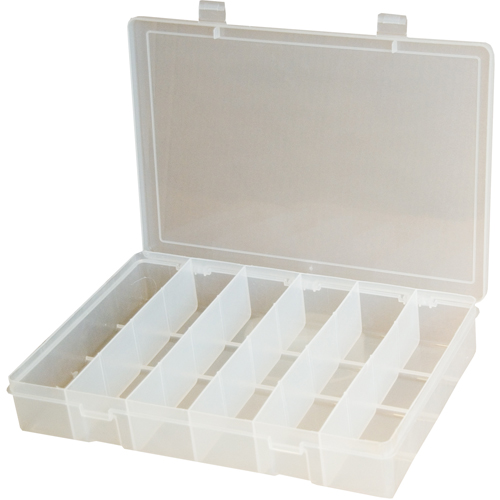 Compact Polypropylene Compartment Cases, 11" W x 6-3/4" D x 1-3/4" H, 6 Compartments Nuna Depot Inc.