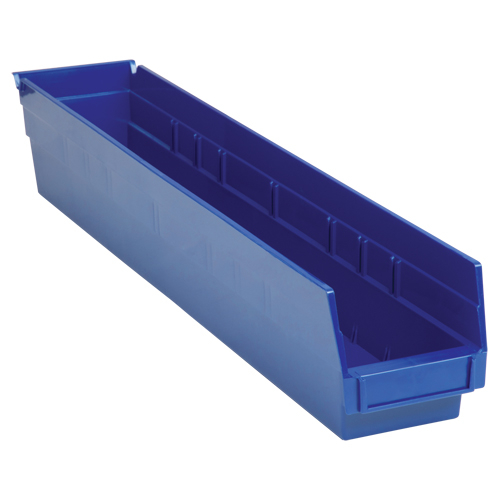 Shelf Bins, 4-1/8" W x 4" H x 23-5/8" D, Blue, 50 lbs. Capacity Nuna Depot Inc.