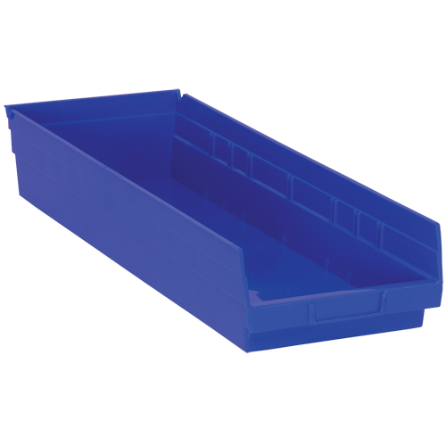 Shelf Bins, 8-3/8" W x 4" H x 23-5/8" D, Blue, 50 lbs. Capacity Nuna Depot Inc.
