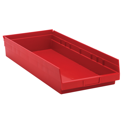 Bacs de rangement pour tablettes, 11-1/8" la x 4" H x 23-5/8" p, Rouge, Capacit&eacute; 50 lb Nuna Depot Inc.