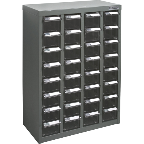 Casiers pour pi&egrave;ces KPC-500, Acier galvanis&eacute;, 32 tiroirs, 18-1/10" x 8-7/10" x 25-3/5", Gris Nuna Depot Inc.