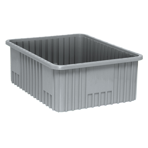 Divider Box&reg; Containers, Plastic, 22.5" W x 17.5" D x 8" H, Grey Nuna Depot Inc.