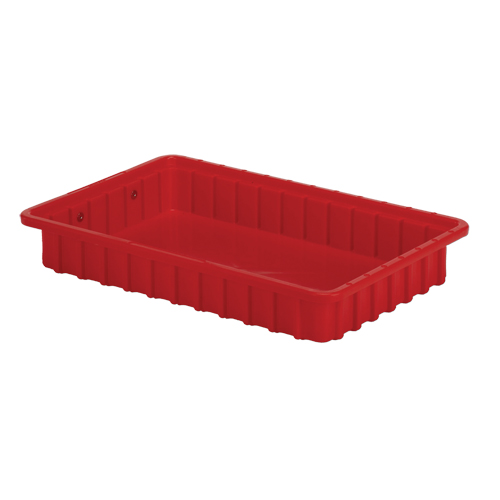 Divider Box&reg; Containers, Polyethylene, 16.5" W x 10.9" D x 2.5" H, Red Nuna Depot Inc.