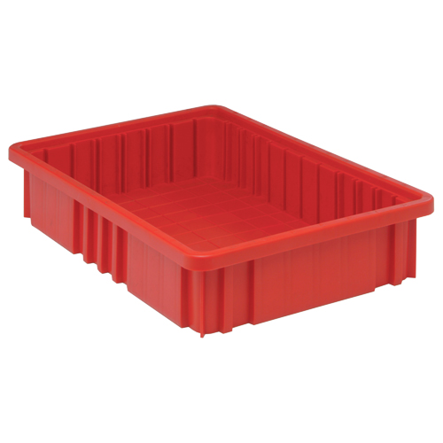Divider Box&reg; Containers, Plastic, 16.5" W x 10.9" D x 3.5" H, Red Nuna Depot Inc.
