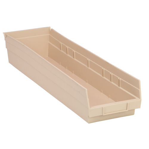 Economy Shelf Bin, 6-5/8" W x 4" H x 23-5/8" D, Ivory Nuna Depot Inc.
