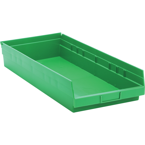 Shelf Bins, 11-1/8" W x 4" H x 23-5/8" D, Green, 50 lbs. Capacity Nuna Depot Inc.