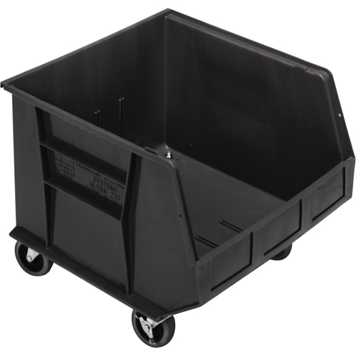 Mobile Bin, 14" H x 16-1/2" W x 18" D, 75 lbs. Capacity, Black Nuna Depot Inc.