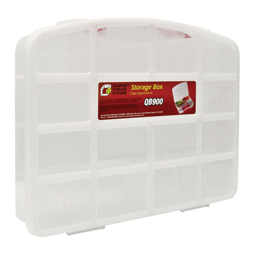 Clear Compartment Storage Box, 13" W x 10-1/4" D x 2-3/8" H, 10 Compartments Nuna Depot Inc.