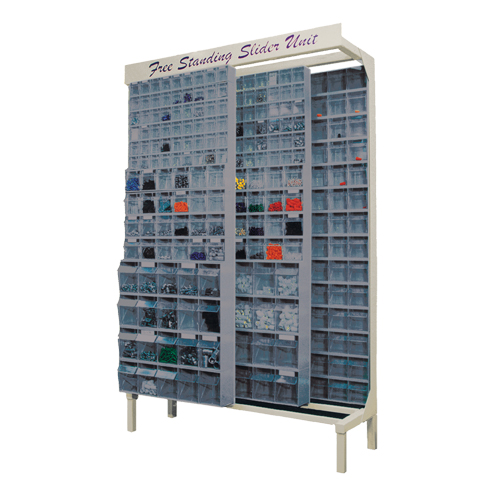 Free-Standing Tip-Out Bins Slider System, 48" W x 18" D x 77" H, 180 Drawers Nuna Depot Inc.