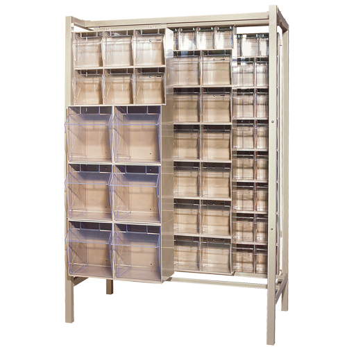 Syst&egrave;me de stockage &agrave; glissi&egrave;re &agrave; bacs basculants autonome, 51-1/4" la x 26" p x 77" h, 101 tiroirs Nuna Depot Inc.