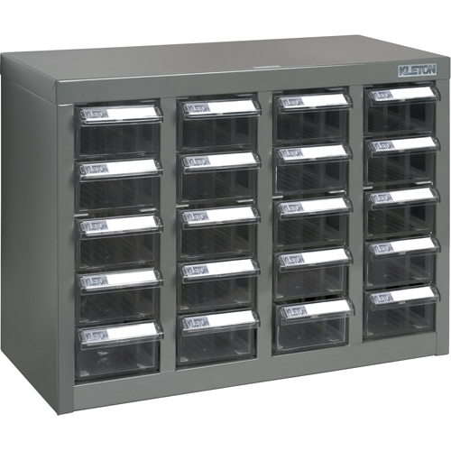 KPC-600 Parts Cabinet, Steel, 20 Drawers, 18-1/3" x 8-2/3" x 13-3/4", Grey Nuna Depot Inc.