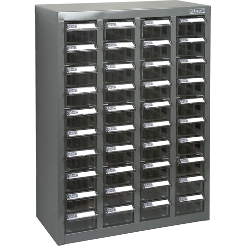 KPC-600 Parts Cabinet, Galvanized Steel, 40 Drawers, 18-3/10" x 8-7/10" x 25-3/10", Grey Nuna Depot Inc.