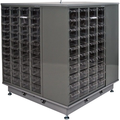 KPC-600 Parts Cabinet, Galvanized Steel, 40 Drawers, 18-3/10" x 8-7/10" x 25-3/10", Grey Nuna Depot Inc.