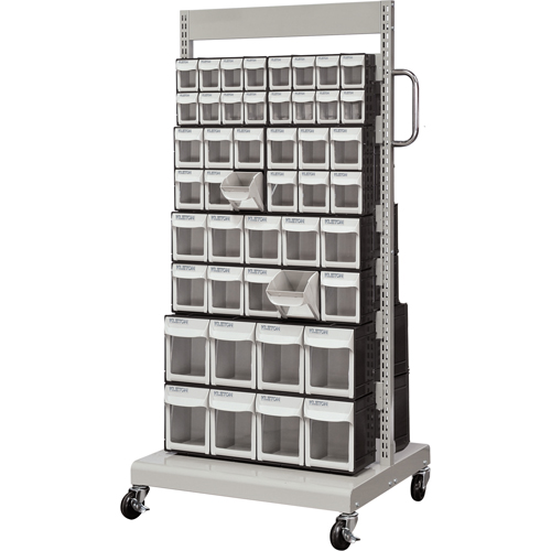Mobile Tilt Bin Rack, Double-sided, 92 bins, 26-1/4" W x 22" D x 57-1/2" H Nuna Depot Inc.