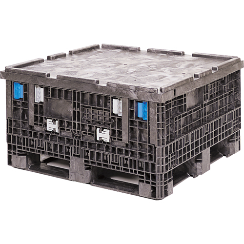 Conteneurs repliables &agrave; usage moyen Bulkpak, 30" lo x 32" la x 25" h, Noir Nuna Depot Inc.