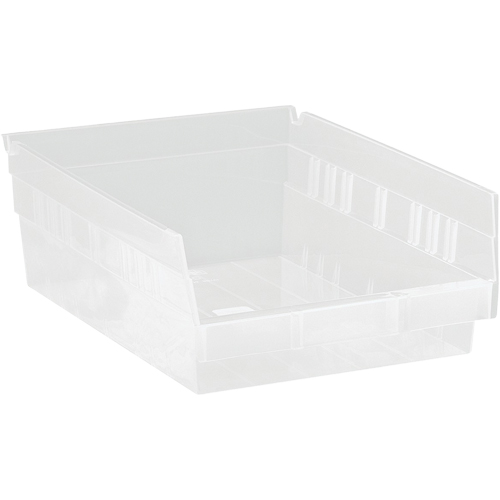 Shelf Bins, 8-3/8" W x 4" H x 11-5/8" D, Clear, 30 lbs. Capacity Nuna Depot Inc.