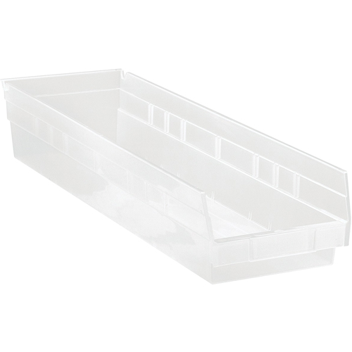 Bacs de rangement pour tablettes, 6-5/8" la x 4" H x 23-5/8" p, Transparent, Capacit&eacute; 50 lb Nuna Depot Inc.