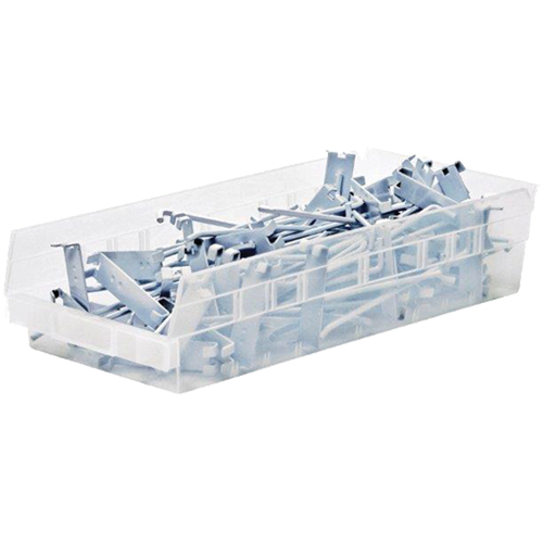 Bacs de rangement pour tablettes, 6-5/8" la x 4" H x 23-5/8" p, Transparent, Capacit&eacute; 50 lb Nuna Depot Inc.
