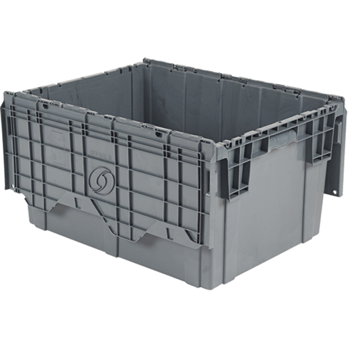 Flipak Polyethylene Plastic (PE) Distribution Containers, 27.9" x 20.9" x 15.2", Grey Nuna Depot Inc.