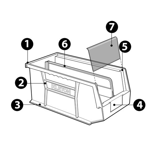 Stack & Hang Bin, 4-1/8" W x 3" H x 5-3/8" D, Blue Nuna Depot Inc.