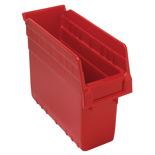 Store-Max Shelf Bins, 4-3/8" W x 8" H x 11-5/8" D, Red, 44 lbs. Capacity Nuna Depot Inc.