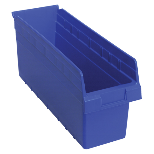 Store-Max Shelf Bins, 6-5/8" W x 8" H x 17-7/8" D, Blue, 56 lbs. Capacity Nuna Depot Inc.