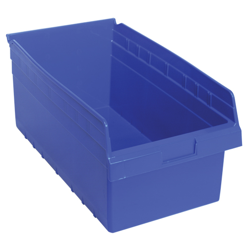 Store-Max Shelf Bins, 11-1/8" W x 8" H x 17-7/8" D, Blue, 56 lbs. Capacity Nuna Depot Inc.