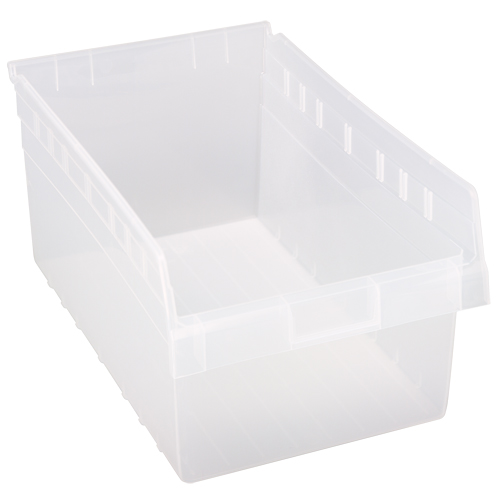 Store-Max Shelf Bins, 11-1/8" W x 8" H x 17-7/8" D, Clear, 56 lbs. Capacity Nuna Depot Inc.