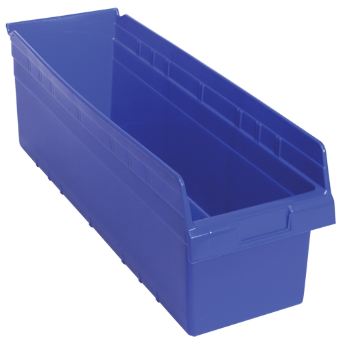 Store-Max Shelf Bins, 8-3/8" W x 8" H x 23-5/8" D, Blue, 68 lbs. Capacity Nuna Depot Inc.