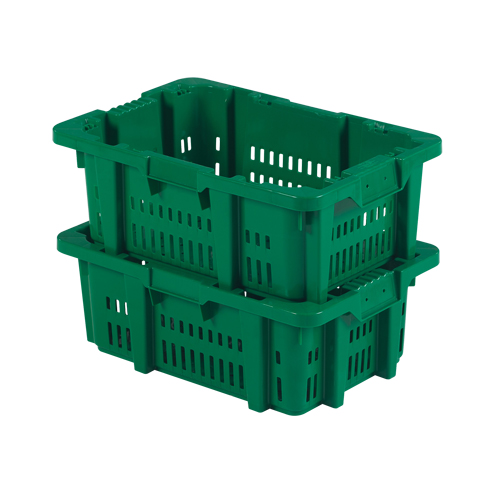 Food Handling Plastic Stack-N-Nest Container, 16" x 23.9" x 8.8", Green Nuna Depot Inc.