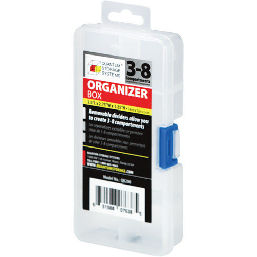 Plastic Compartment Box, 2.75" W x 5.5" D x 1.25" H, 8 Compartments Nuna Depot Inc.