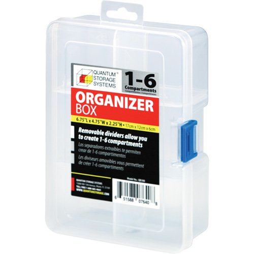 Plastic Compartment Box, 4.75" W x 6.75" D x 2.25" H, 6 Compartments Nuna Depot Inc.