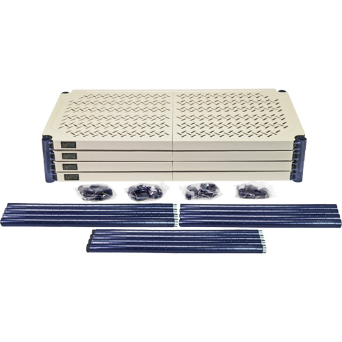 Wire Shelving Unit with Plastic Shelves, Wire Frame with Plastic Shelves, Boltless, Starter, 30" W x 72" H x 24" D Nuna Depot Inc.