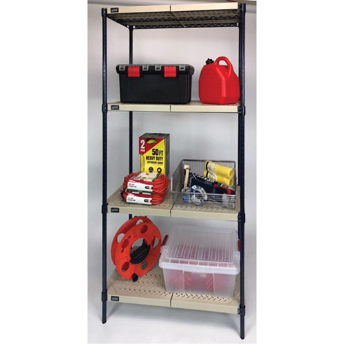 Wire Shelving Unit with Plastic Shelves, Wire Frame with Plastic Shelves, Boltless, Starter, 30" W x 72" H x 24" D Nuna Depot Inc.