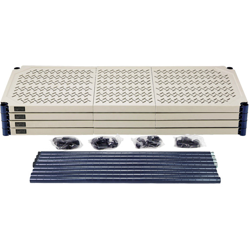 &eacute;tag&egrave;re en fils m&eacute;talliques avec tablettes en plastique, Cadre en fils m&eacute;talliques avec tablettes en plastique, Sans boulons, De base, 48" la x 72" h x 24" p Nuna Depot Inc.