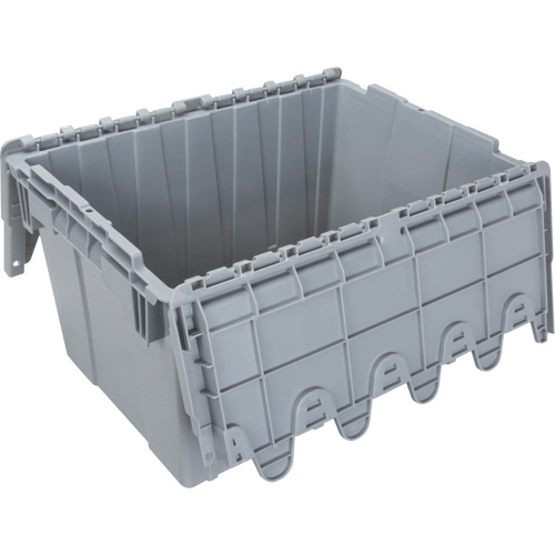 Contenant de distribution en plastique avec dessus basculant, 21,65" x 15,5" x 12,5", Gris Nuna Depot Inc.
