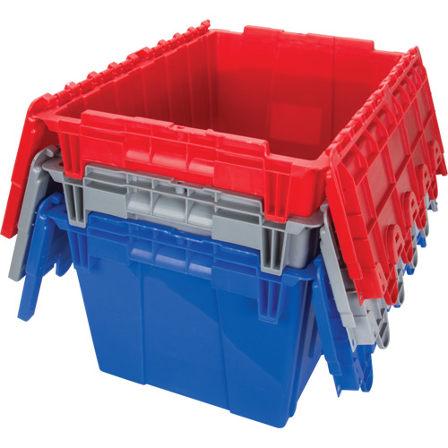 Contenant de distribution en plastique avec dessus basculant, 21,65" x 15,5" x 12,5", Gris Nuna Depot Inc.