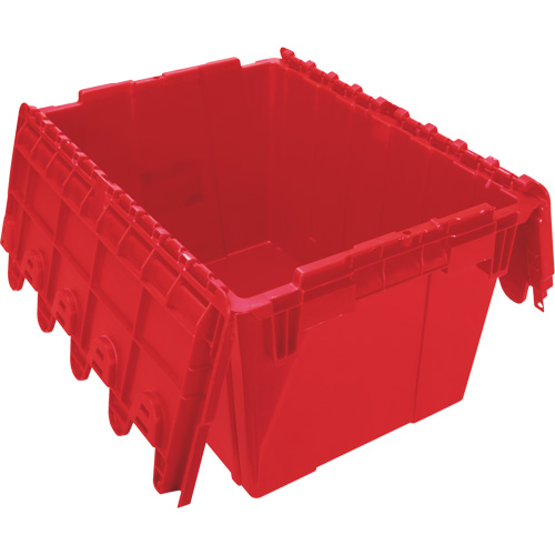 Flip Top Plastic Distribution Container, 21.65" x 15.5" x 12.5", Red Nuna Depot Inc.