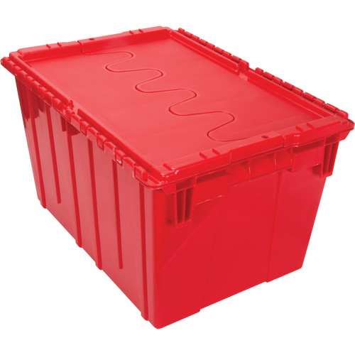 Flip Top Plastic Distribution Container, 21.65" x 15.5" x 12.5", Red Nuna Depot Inc.
