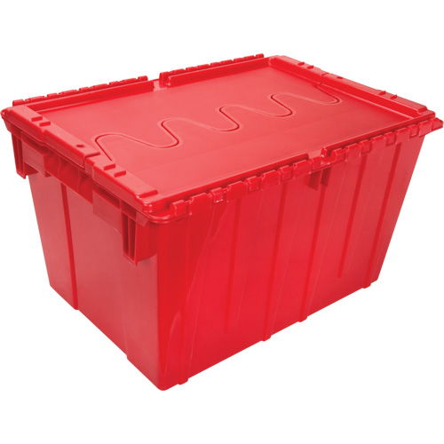 Flip Top Plastic Distribution Container, 21.65" x 15.5" x 12.5", Red Nuna Depot Inc.