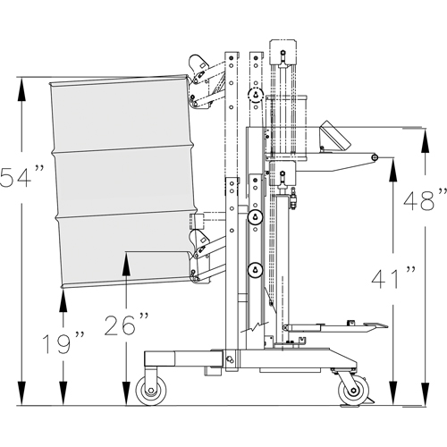 Manipulateur ergonomique de baril &agrave; balance, DM-100-S, 30 - 85 gal. US (25 - 70 gal. imp.) Nuna Depot Inc.