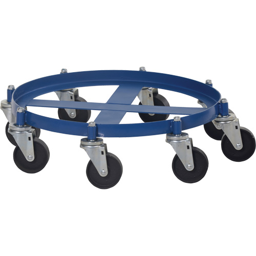Octagon Drum Dolly, Steel, 2000 lbs. Capacity, 27-1/16" Diameter, Cast Iron Casters Nuna Depot Inc.