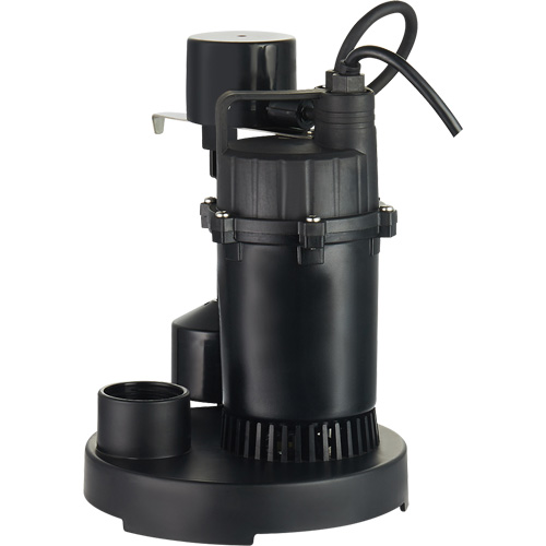 Thermoplastic Submersible Sump Pump, 2560 GPH, 115 V, 4.6 A, 1/3 HP Nuna Depot Inc.