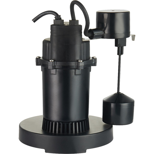 Thermoplastic Submersible Sump Pump, 2560 GPH, 115 V, 4.6 A, 1/3 HP Nuna Depot Inc.